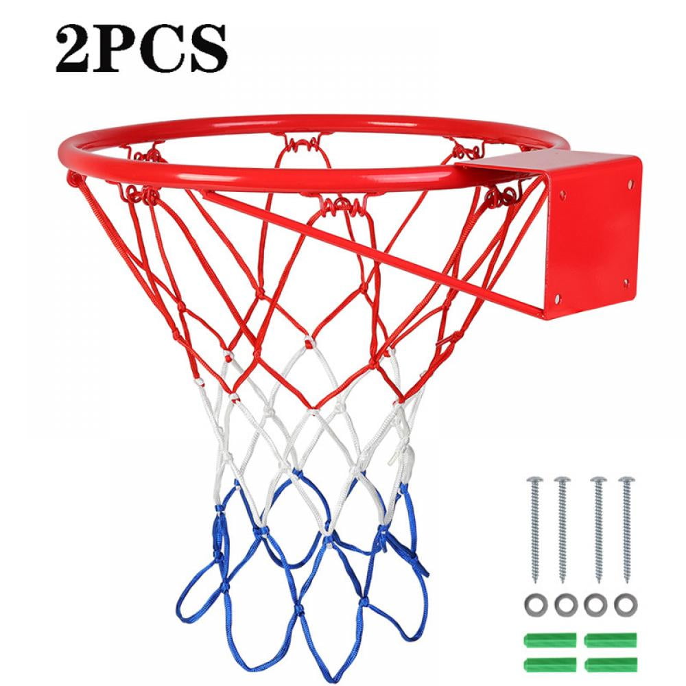 18" 45cm Full Set Basketball Ring Hoop Net Wall Mounted Outdoor Hanging Basket L 