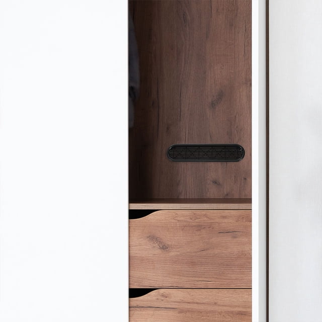 UPOUART Grille de Ventilation Ovale à Persiennes pour Évent de Sécheuse Réglable 6 Pcs en Plastique Noir pour Armoire