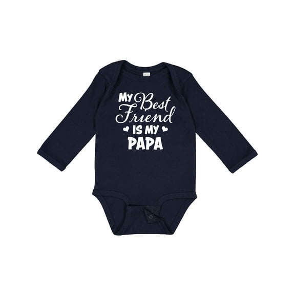Inktastic My Best Friend is My Papa with Hearts Boys or Girls Long Sleeve Baby Bodysuit