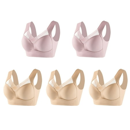 HYSYSB Sports Bras for Women bras for Women wireless Bra seamless Bra sticky Adhesive Vanity Panel Bra Yoga Crop Vest Bras Back Bras Materni Grey bralettes for Women Pink 2 L