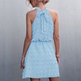 thumbnail image 4 of Vestido de cuello halter, vestido corto para mujer, vestido corto sin mangas con lunares, vestido corto de primera línea, 4 of 6