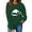 Green, variant on Guzom Womens Gray Santa Hat Graphic Sweatshirt - Long Sleeve Crew Neck, Loose Fit, Christmas Festive,Size XL