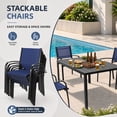 thumbnail image 4 of 7 Piece Outdoor Dining Set, Patio Dining Table Set for 6 Persons, Garden Patio Textilene Dining Furniture Set with Plastic-Wood Tabletop, Dining Table Chairs Conversation Set for Deck Patio, 4 of 8