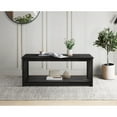 thumbnail image 2 of Home Design Ottawa 3-Piece Coffee Table Set with Rectangular Coffee Table and 2 Matching End Tables, Streamlined Side Design with Bottom Shelf for Living Room, Black, 2 of 7