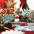 thumbnail image 4 of Pack Of 24/12/6 Pieces Snowflakes For Christmas Tree Decoration Blue Snowflakes With Bright Powder Winter New Year Hanging Decor, 4 of 5