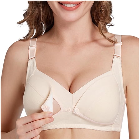 Gytharion Women's Comfortable Nursing Bras Solid Color Wrap Front Clip Down Cups Wireless Maternity Bras Lift Support Push Up Breathable Pregnancy Breastfeeding Bras