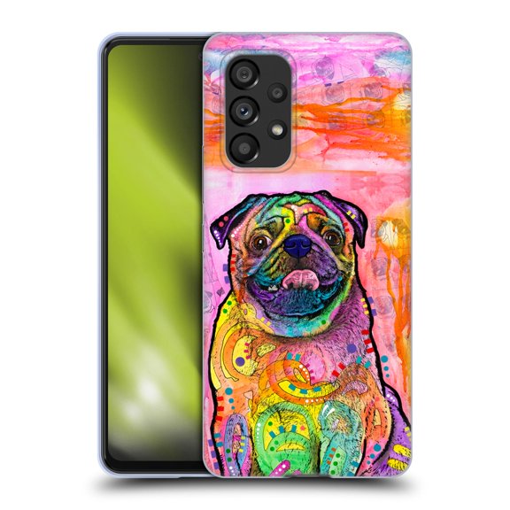 Head Case Designs Officially Licensed Dean Russo Dogs 3 Pug Soft Gel Case Compatible with Samsung Galaxy A53 5G (2022)