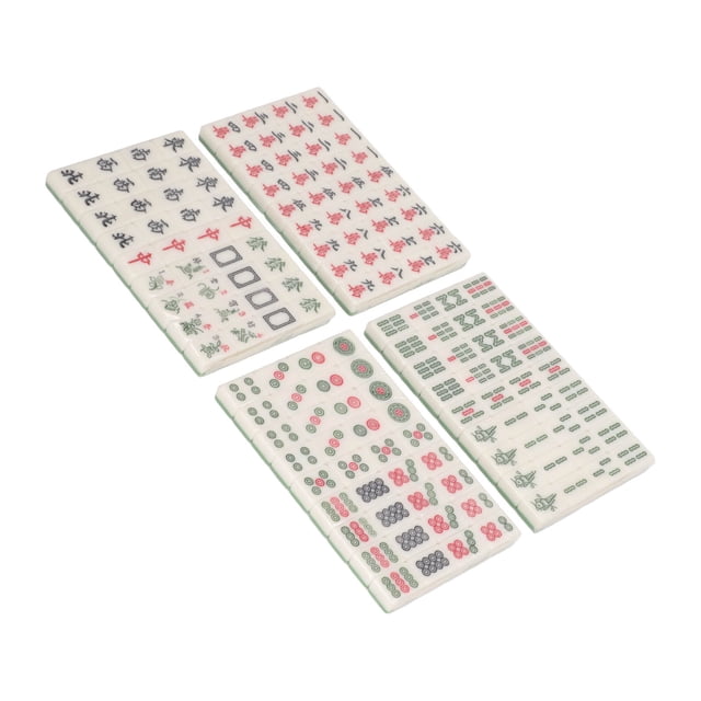 Small Mahjong Toy, Chinese Small Traditional Mahjong With Storage Bag For Home ,Blue,Green,Ivory