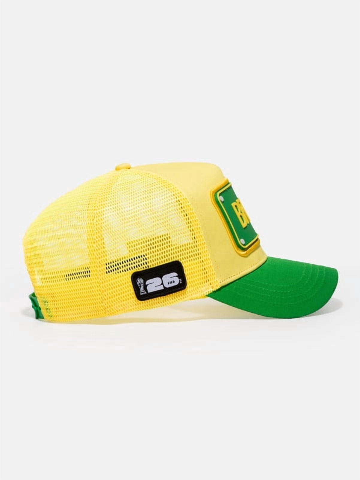 FIFA World Cup 2026 Rubber Country Patch Trucker Soccer Cap - Brazil