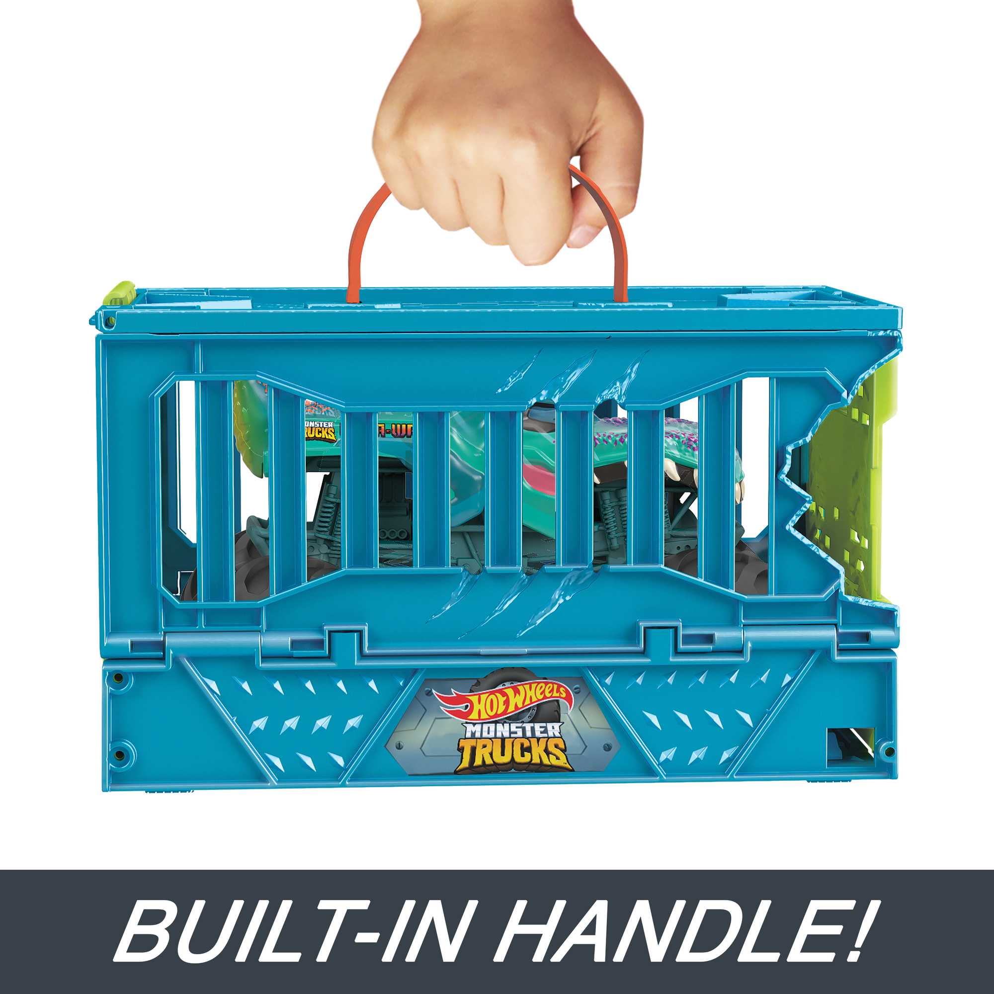 Hot Wheels Monster Trucks 1:24 Mega-Wrex Oversized Crash Cage, 6 in