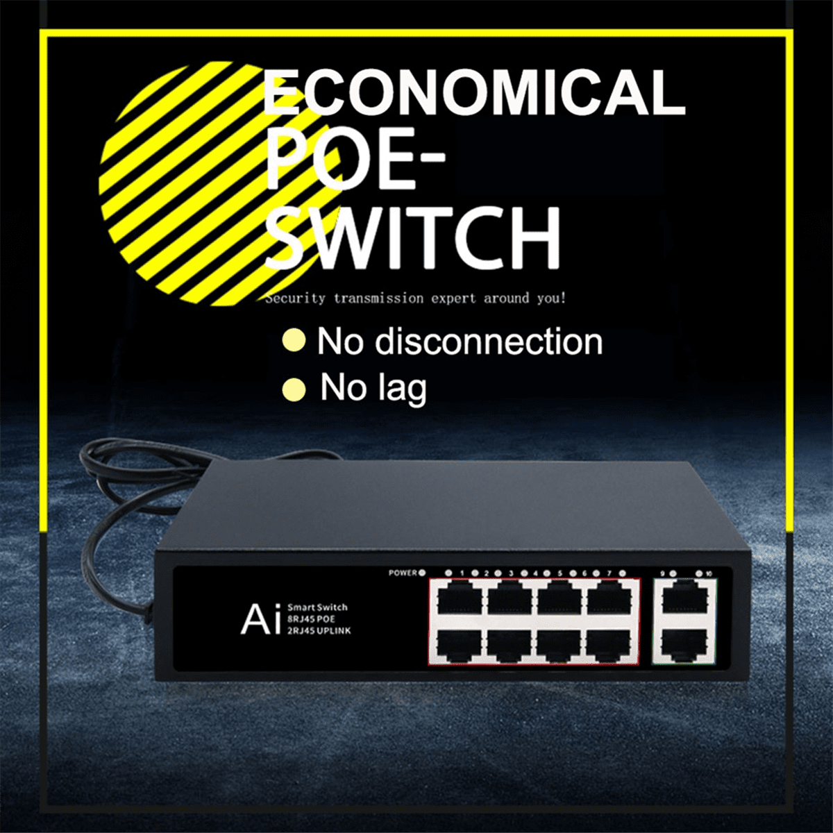 POE Switch 100Mbps Ethernet Switch POE Splitter IEEE 802.3af/At for IP Camera Wireless AP Wifi Router US Plug 10 Ports