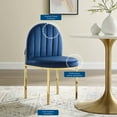 thumbnail image 5 of Tufted Side Dining Chair, Velvet, Gold Blue Navy, Modern Contemporary Urban Design, Kitchen Room Cafe Bistro Restaurant Hospitality, 5 of 9