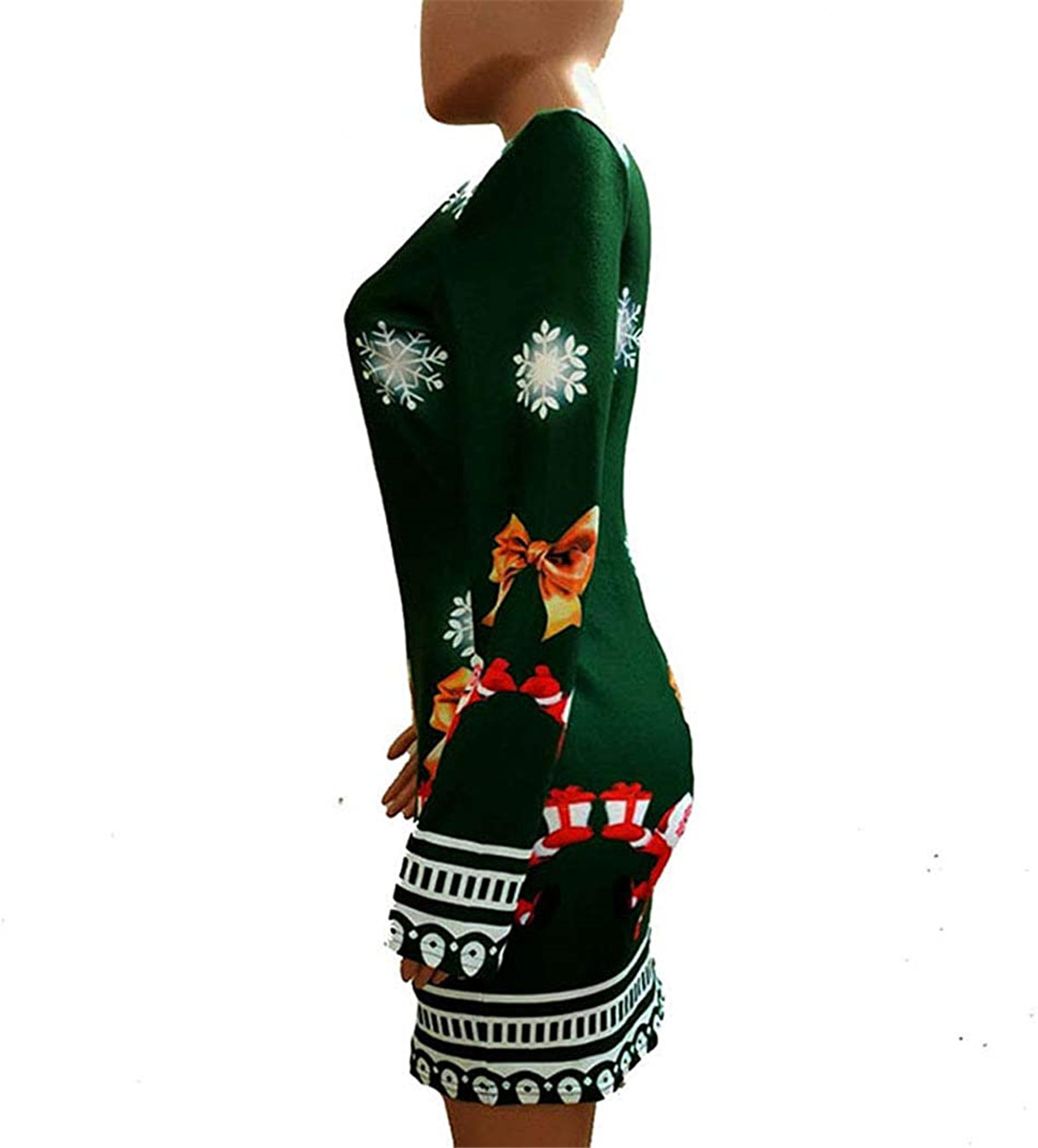 Kiapeise Kiapeise Women Ugly Christmas Sweater Dress Themed Print Long Sleeve Round Neck Dress Fall and Winter Clothes - image 2 of 6