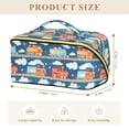 thumbnail image 4 of FORMRS Makeup Bag Travel Cosmetic Organizer for Women Fold Flat Zipper Pouch with Handle, Blue Cute Train Pattern, 4 of 8