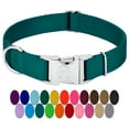 thumbnail image 2 of Country Brook Petz® Vibrant 10 Color Selection - Medium Premium Nylon Dog Collar - 1 inch Wide - Teal, 2 of 7