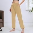 thumbnail image 2 of Women's Pants Women's Pants Casual Khaki Baggy Pants Women Women Loose Pants High Waist Pants Women with Pockets Fall Pants for Women, 2 of 6