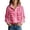 A-Pink, variant on 2026 Women Heart Print Shirts Long Sleeve Lapel Half Button Work Commute Pullover Tops Valentine's Day