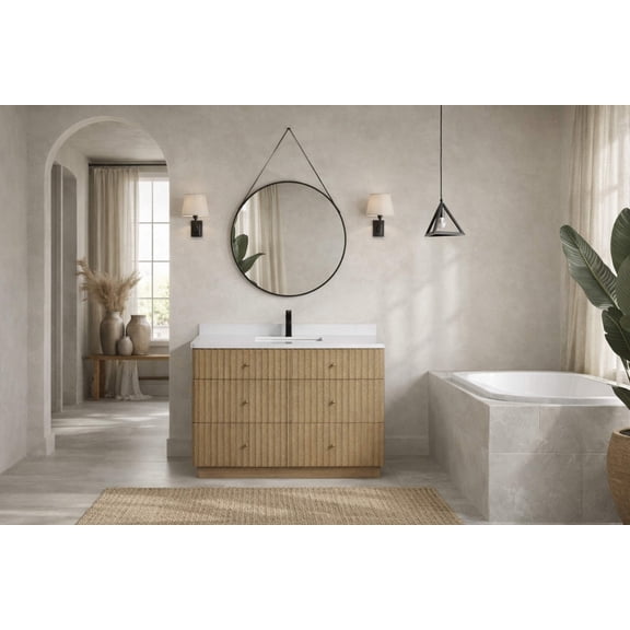La Jolla 48" Bathroom Vanity Washed Oak