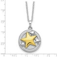 thumbnail image 4 of 925 Sterling Silver Cable Necklace with Pendants Chain Sentimental Expressions Gold-plated Your Brightest Star Ash Holder 18in. 18 inch, 4 of 7