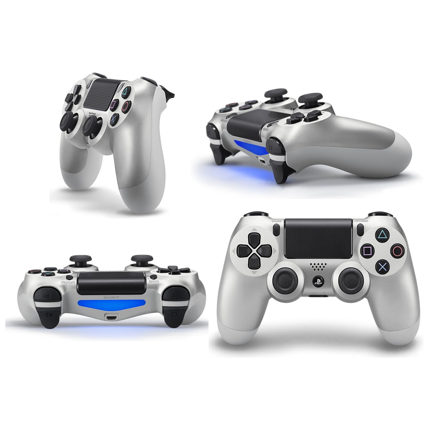 Sony DualShock 4 Wireless Controller for PS4 - Silver, Enhanced