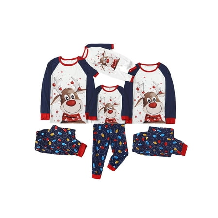 

Christmas Family Pajamas Holiday Pajama Family Matching Pjs Set Cute Sleepwear Elk Xmas Jammies for Couples Youth