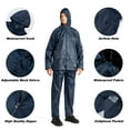 thumbnail image 4 of SPEEDRUN Men' Waterproof Rain Suit 2 piece Golf Waterproof Gear Rain Suits for Men Lightweight Raincoat Jacket Hooded and Pants Navy Blue XL, 4 of 6