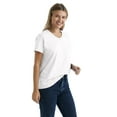 thumbnail image 2 of Hanes Essentials Women's Cotton V-Neck T-Shirt White L, 2 of 5