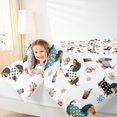 thumbnail image 3 of Homewish Cartoon Dachshund Dog Twin Comforter Sets,Cute Flowers Bedding Set,White,Reversible,2 Pieces,1 Comforter and 1 Pillowcase, 3 of 7