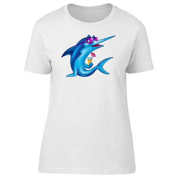 Sword Fish On Vacations T-Shirt Women -Image by Shutterstock, Female Medium