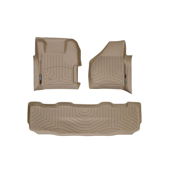 WeatherTech Custom Fit FloorLiners compatible with 2008-2010 Ford Super Duty - 1st & 2nd Row, Tan