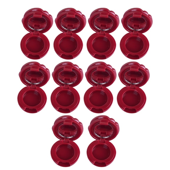 10pcs Rose Design Refillable Lip Balm Jars with Miroor Leak Proof Cosmetic Containers Travel Plastic Cosmetic Rack