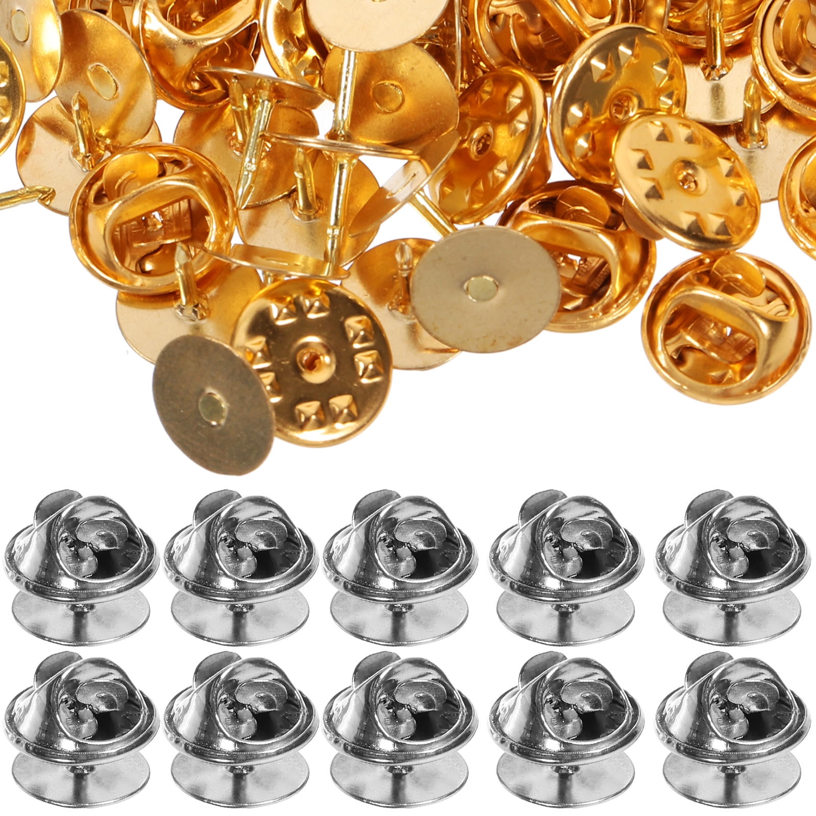 Pin Back Button Parts, Round Shape Light 100 Sets Blank Button