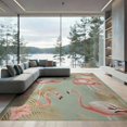 thumbnail image 2 of ODIKA 8'x10' Washable Area Rug Durable, Non-Slip Repeating Botanical Vine Border Leaves Frond Jungle Motif Exotic for Living Room, Under Sectional, Family, 2 of 7