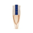 thumbnail image 4 of Angara Natural Blue Sapphire Ring - Channel-Set Square Sapphire and Diamond Half Eternity Band in 14K Rose Gold for Women (Ring Size = 8), 4 of 9