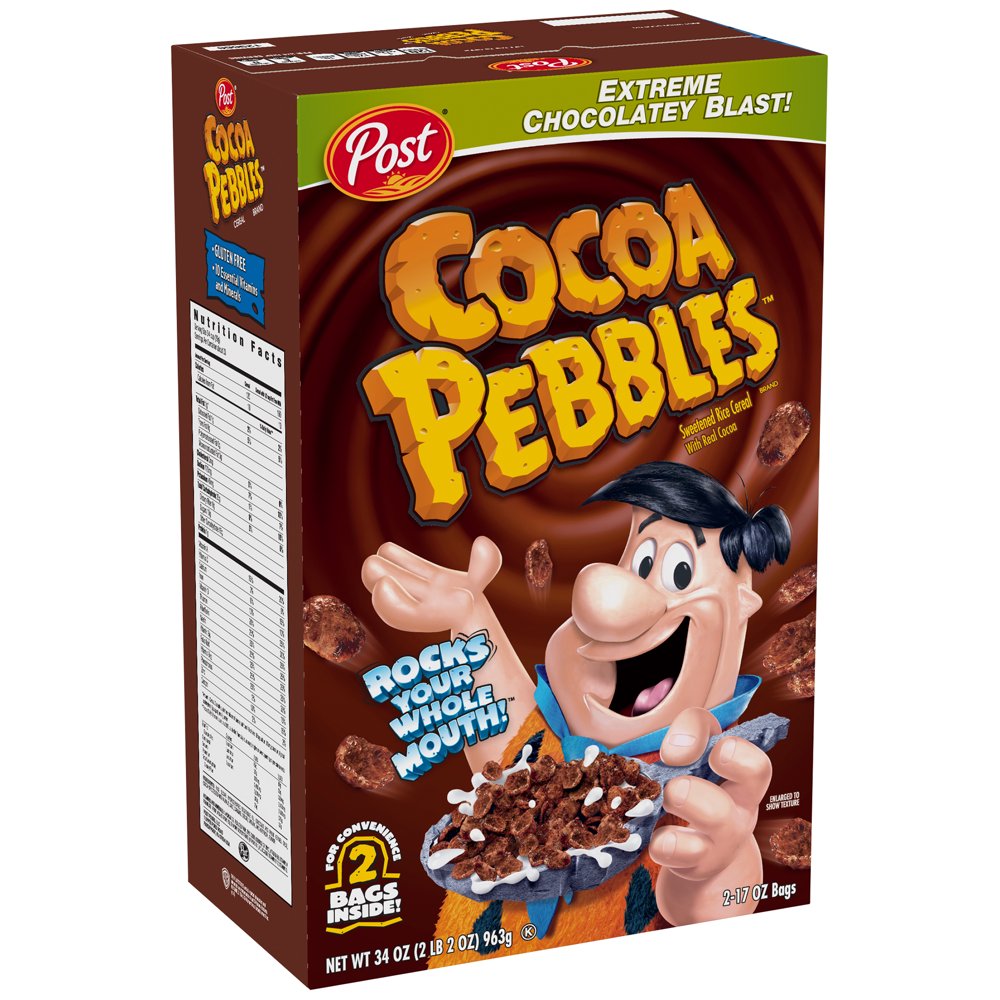 Post Cocoa Pebbles Cereal, Club Size, 34 Oz