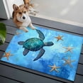 thumbnail image 4 of Rectangle Rug 2x3ft Area Rug, Retro Ocean Sea Turtle Starfish on Blue Area Rugs for Living Room Bedroom, Underwater World Floor Mat Non-Slip Non-Shedding Carpet Indoor Accent Rugs, 4 of 9