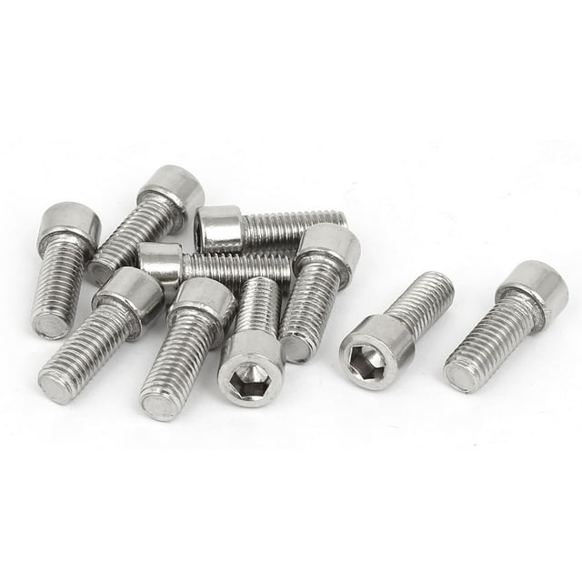 Unique Bargains M8x20mm 304 Stainless Steel Fully Thread Hex Socket Cap Head Screws Bolts 10pcs