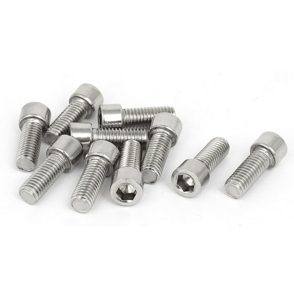 Unique Bargains M8x20mm 304 Stainless Steel Fully Thread Hex Socket Cap Head Screws Bolts 10pcs