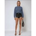 thumbnail image 2 of Faux Leather Fitted Hot Shorts, 2 of 5