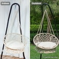 thumbnail image 7 of Bahia Macrame Hammock Chair with Cushion Hanging Chair for Bedroom Rope Boho Swing Chair Indoor Macrame Swinging Chair Outdoor Hand Woven Rope Hammock Accent Chair - Beige Hammock Chair, Beige Cushion, 7 of 7