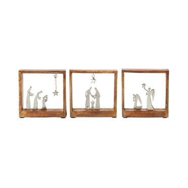 Enesco Izzy and Oliver Oh Night Devine Set of 3 Christmas Nativity Figurines Set, 3 Pieces 5in H