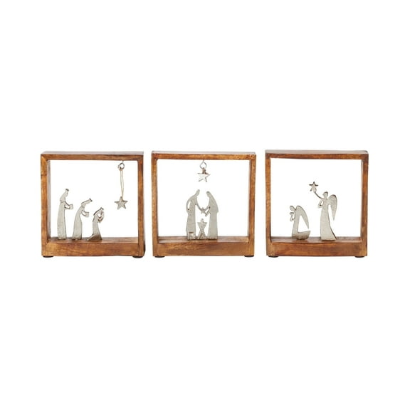Enesco Izzy and Oliver Oh Night Devine Set of 3 Christmas Nativity Figurines Set, 3 Pieces 5in H