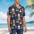 thumbnail image 3 of Sikiie Gnome With Mushroom Print Men's Hawaiian Shirt, Summer Beach Button Pocket Short Sleeve T-Shirt,Small, 3 of 7