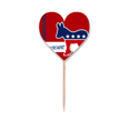 thumbnail image 1 of America Donkey Emblem Democrat Toothpick Flags Heart Lable Cupcake Picks, 1 of 3
