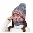 thumbnail image 3 of Dadaria Beanie Hats for Womens Earmuffs Add Flocking Thermal Cycling Warm Winter Hat Knitting Scarf Hat Gray Free Size,Women, 3 of 6
