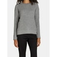 thumbnail image 3 of Time and Tru Women's and Women's Plus Waffle Stitch Sweater with Long Sleeves, Midweight, Sizes XS-4X, 3 of 5