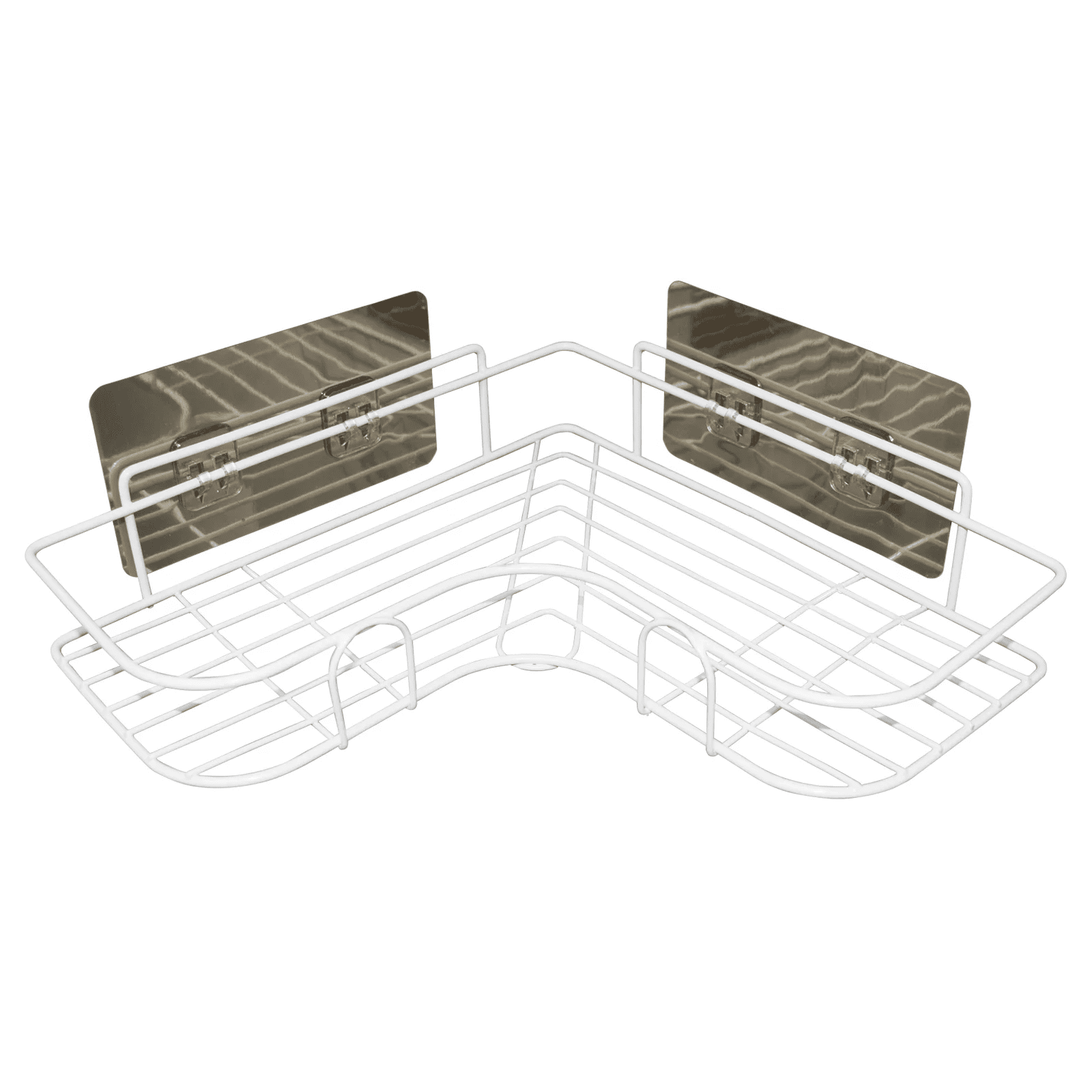 1 Pack Shower Organizer Corner with 4 Hooks, No Drilling Strong