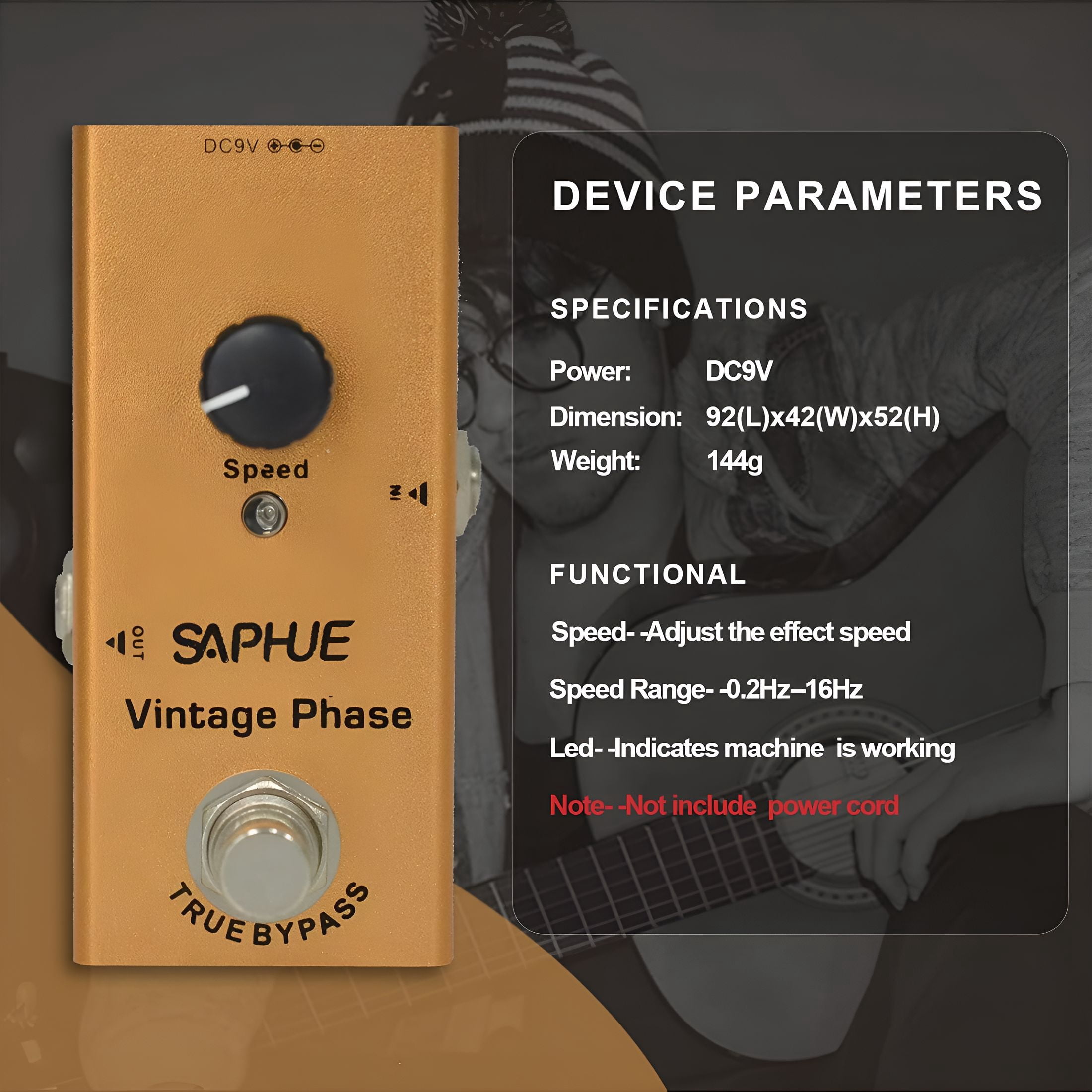 CCOCC Metal Distortion Pedal Overdrive & Reverb Effects Processor Choir Sound Enhancer for Guitar 9.1X4X3.2Cm Compact Size Includes Power Cord Ideal for Metal & Hard Performances