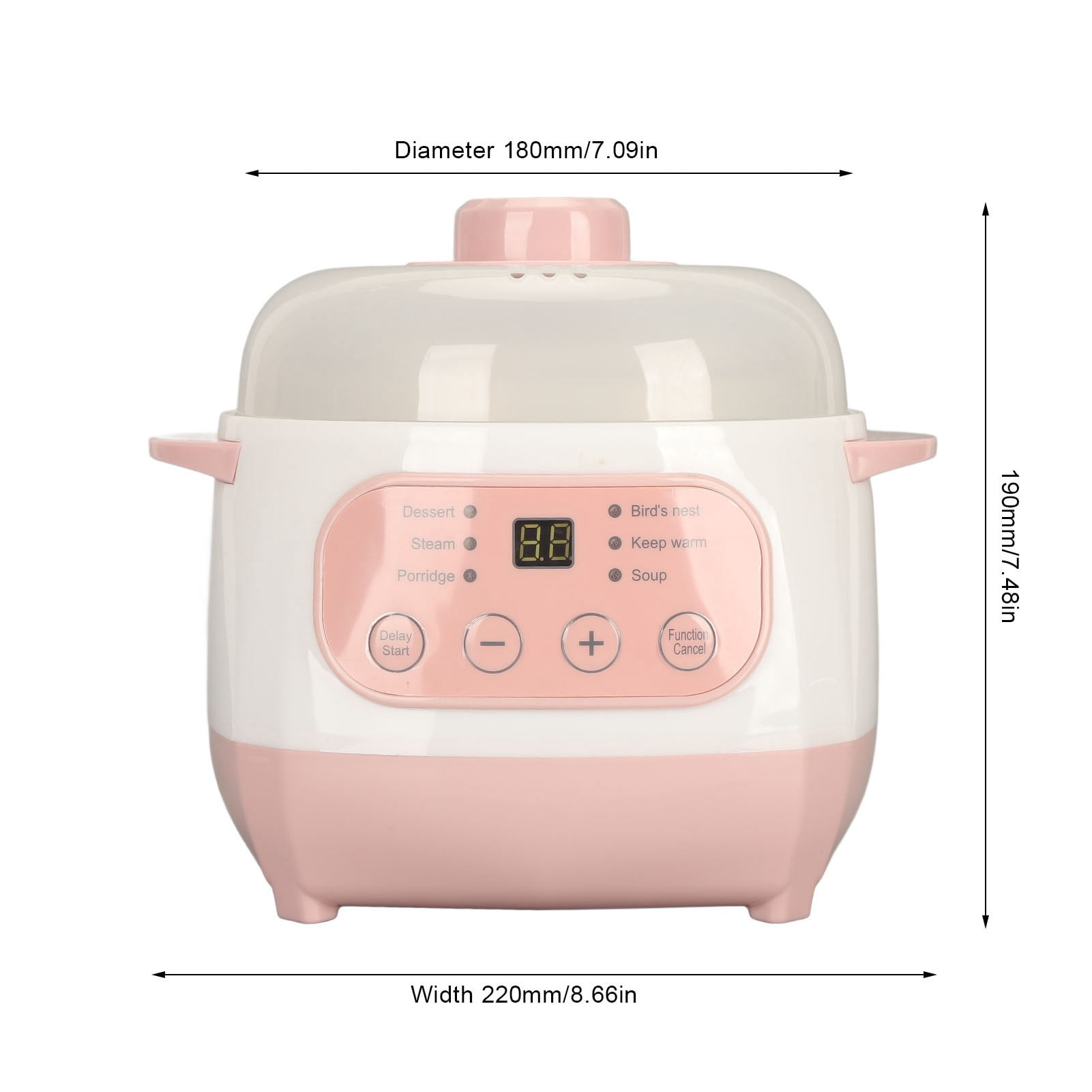 Electric Stew Pot, Anti Dry Burn Easy To Clean Ceramic Cooker 24H Reservation Intelligent Safe  For Rice For Soup