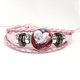thumbnail image 2 of Jujustu Kaisen-pulsera de cuero rosa, brazalete multicapa con botón de cabujón de cristal, Gojo Satoru, Choso Geto, 2 of 5